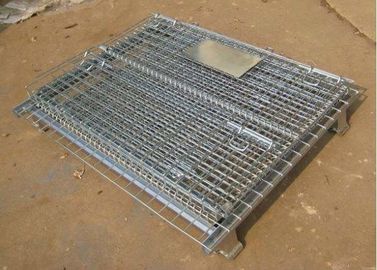 foldable lockable wire mesh transport metal storage wire mesh pallet cage Stackable Folding Metal Wire Mesh Storage Cage